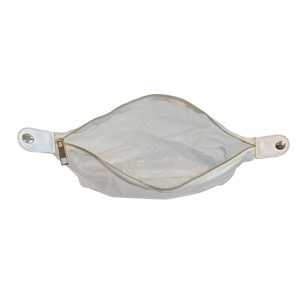 Poverty Flats Perforated White Tote Bag w/ Removable Insert Beach Resort Handbag - Picture 9 of 14